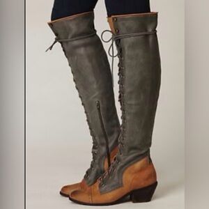 Jeffrey Campbell Joe Lace-Up Color-blocked Boots